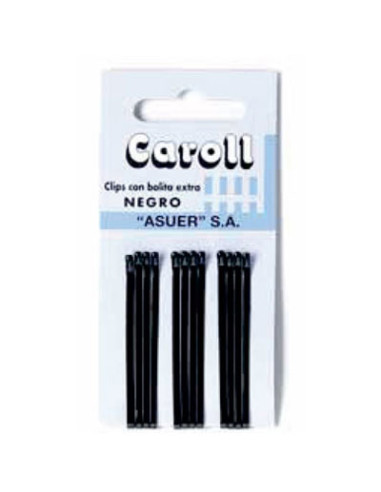Horquillas Clip Negras Bolitas Caroll 12 Uni
