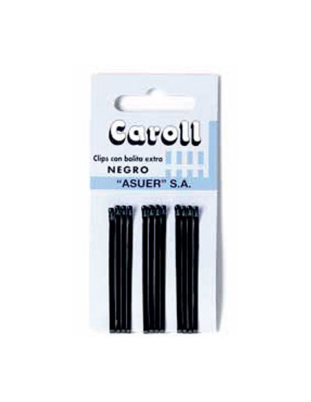 Horquillas Clip Negras Bolitas Caroll 12 Uni