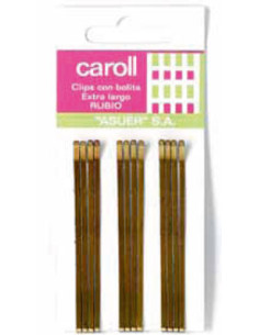 Horquillas Clip Rubias Bolitas Largas Caroll 12Uni