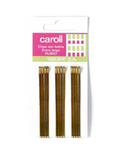 Horquillas Clip Rubias Bolitas Largas Caroll 12Uni