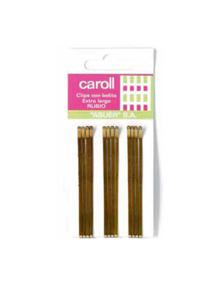 Horquillas Clip Rubias Bolitas Largas Caroll 12Uni