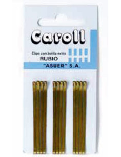 Horquillas Clip Rubias Bolitas Caroll 12Uni