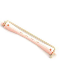 Bigudie Plastico Largo Rosa Blanco Nº 2