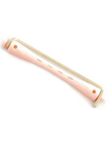 Bigudie Plastico Largo Rosa Blanco Nº 2