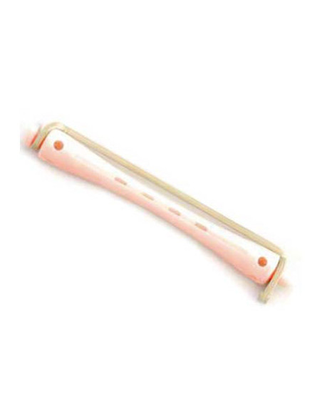 Bigudie Plastico Largo Rosa Blanco Nº 2