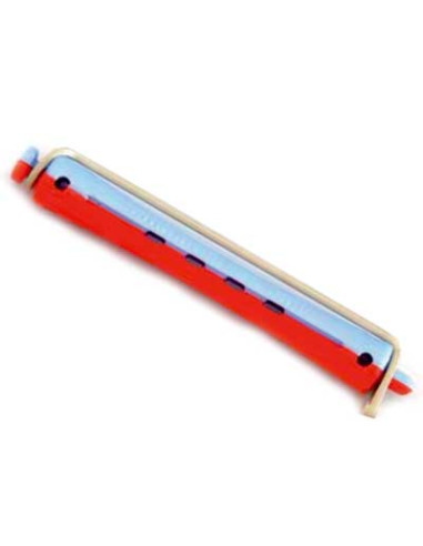 Bigudie Plastico Largo Rojo Azul Nº 5