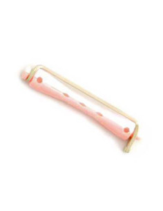 Bigudie Plastico Corto Rosa Blanco Nº 9