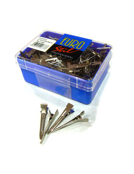 Pinzas Rulos Metal Cortas 120 Uni Eurostil
