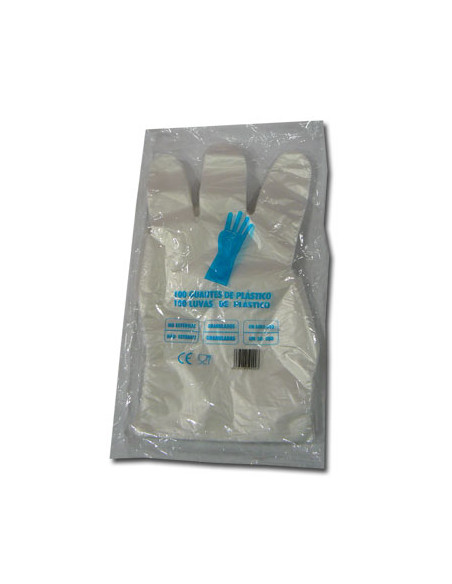 Guantes Plástico Desechables Bolsa 100Uni