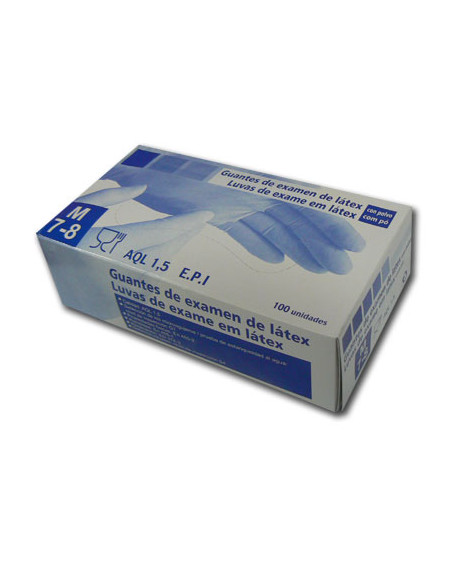 Guantes Latex Con Polvo Talla M 7/8 100Uni