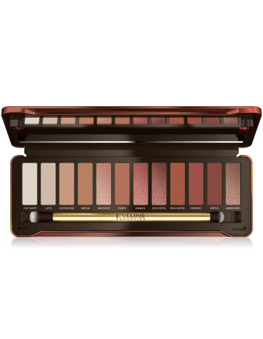 Paleta Sombras Charming Mocha Eveline 12 Colores