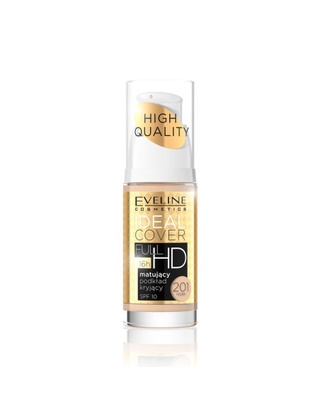 Maquillaje Ideal Cover Full Hd Eveline Nº 201 Ivory 30Ml