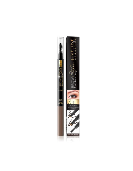 Estilizador De Cejas Eveline 3 En 1 Marrón Oscuro Nº2