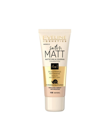 Maquillaje Matificante Satin Matt Eveline Nº 103 Natural 30Ml