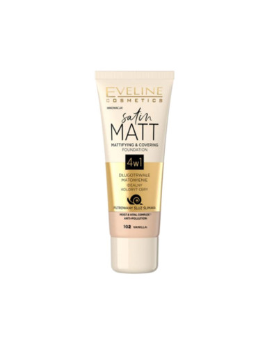 Maquillaje Matificante Satin Matt Eveline Nº 102 Vanilla 30Ml