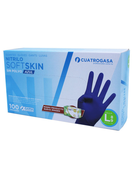 Guantes Nitrilo Azules Sin Polvo Talla L 8/9