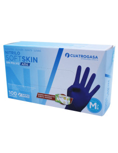 Guantes Nitrilo Azules Sin Polvo Talla M 7/8