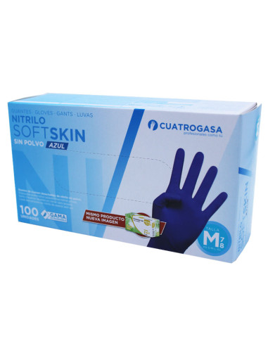 Guantes Nitrilo Azules Sin Polvo Talla M 7/8