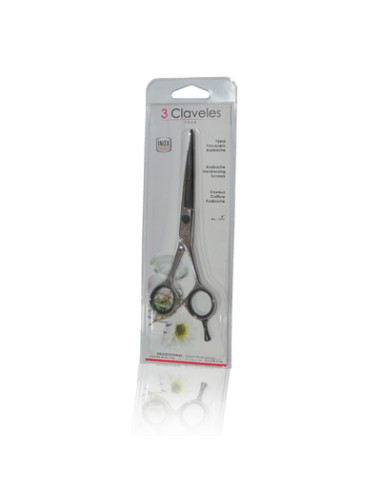 "Tijera Corte 6"" 3 Claveles Azabache Mod12792"