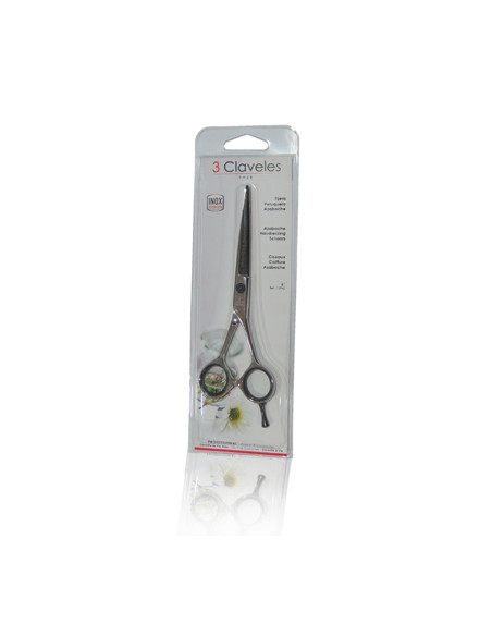 "Tijera Corte 6"" 3 Claveles Azabache Mod12792"