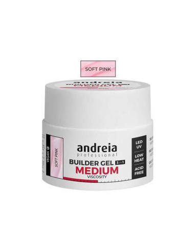 Gel Uñas Viscosidad Media Builder Gel Andreia Soft Pink 22Gr