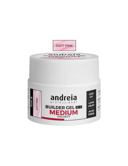 Gel Uñas Viscosidad Media Builder Gel Andreia Soft Pink 22Gr