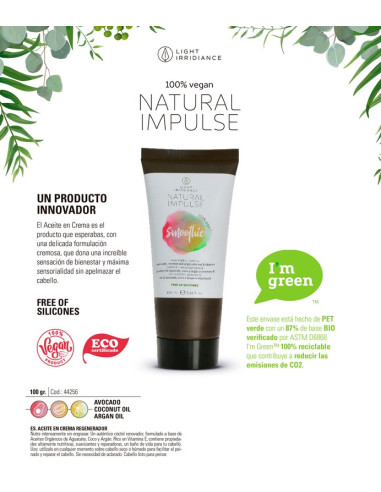 Aceite Vegano En Crema Regenerador Natural Impulse 100Ml