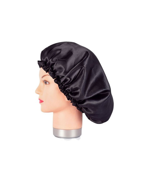 Gorro Anti Frizz Saten Negro/Azul