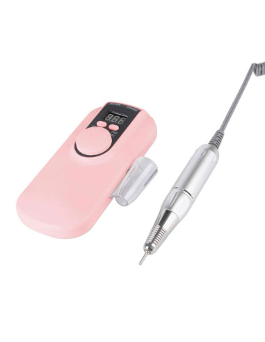 Torno Manicura Portatil Apro 35000Rpm Rosa/Blanco