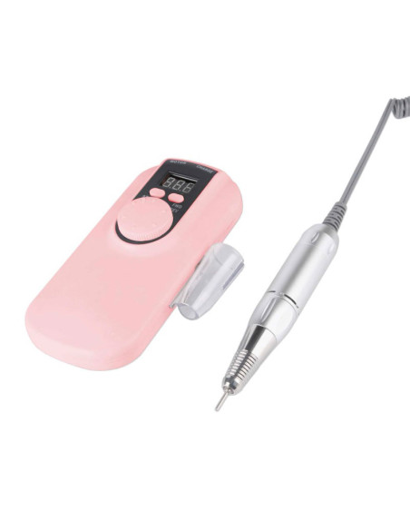 Torno Manicura Portatil Apro 35000Rpm Rosa/Blanco