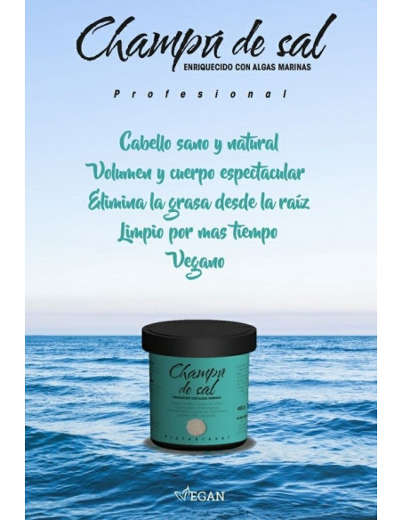 Champú Vegano Marino Con Perlas de Sal Marina y Algas Belkos 400Ml