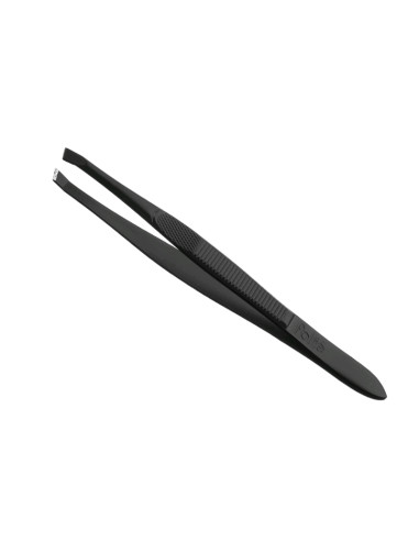 Pinza Depilar Negra Punta Oblicua 9Cm Ref. 02627