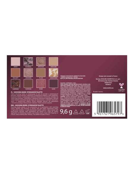 Paleta Sombras Shocking Nudes Eveline 12 Colores