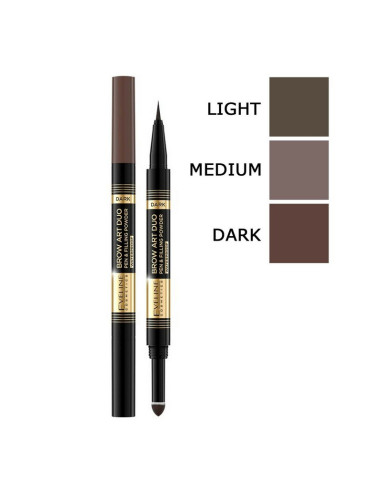 Lápiz Cejas 2 En 1 Brow Art Duo Waterproof Eveline Medium