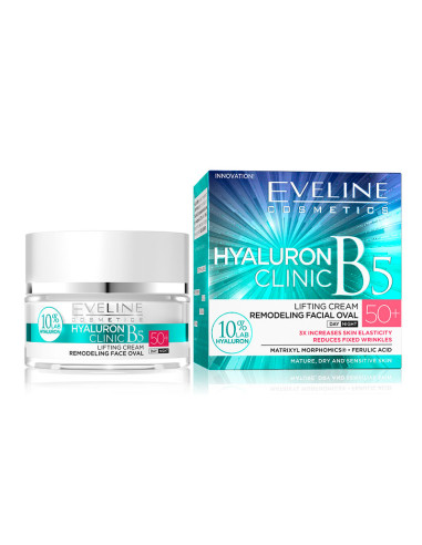 Crema Facial Dia/Noche 50+ Eveline Lifting Hyaluronic B5 50Ml