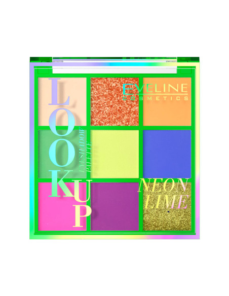 Paleta Sombras Look Up Eveline 9 Colores Neon Lime