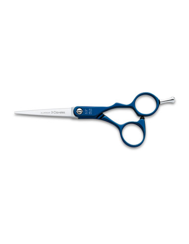 Tijera Corte 5,5" 3 Claveles Duraluminio Azul Mod12605