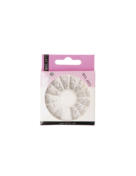Kit Piedras Decoración Uñas Plata 12 Modelos