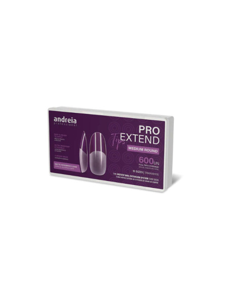 Tips Uñas Andreia Pro Extend Medium Round 600Unds