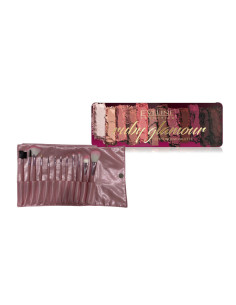 Pack Manta Maquillaje 12 Pinceles + Paleta Sombras Eveline 12 Colores