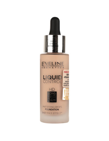 Maquillaje Matificante Liquid Eveline Con Pipeta Nº 50 Golden Beige 32Ml