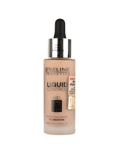 Maquillaje Matificante Liquid Eveline Con Pipeta Nº 50 Golden Beige 32Ml