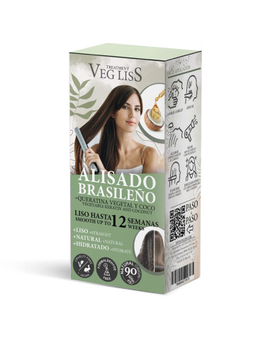 Alisado Brasileño Vegano Queratina Vegetal y Coco Vegliss