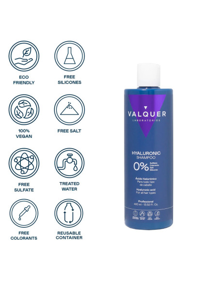 Champú Valquer Ácido Hialurónico Todo Tipo Cabello 0% 400Ml