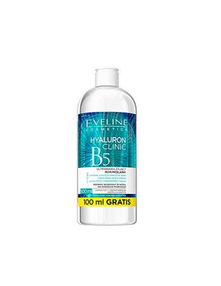 Agua Micelar 3 En 1 Eveline Hyaluronic B5 500Ml