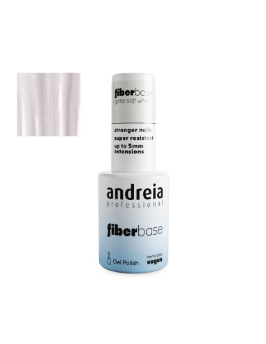 Base Esmalte En Gel Fiber Base Andreia Nº 6 Glitter Soft White 10.5Ml