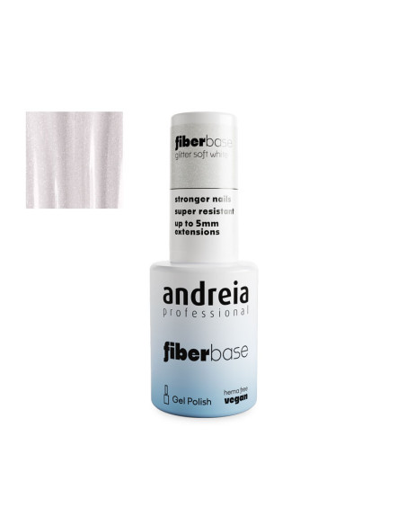 Base Esmalte En Gel Fiber Base Andreia Nº 6 Glitter Soft White 10.5Ml