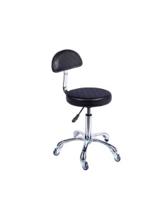 Taburete Con Respaldo Negro Rondo