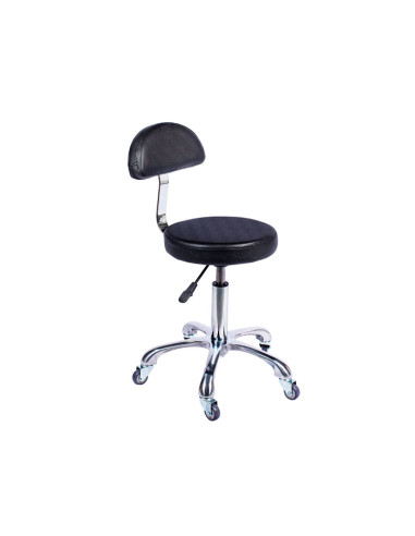 Taburete Con Respaldo Negro Rondo