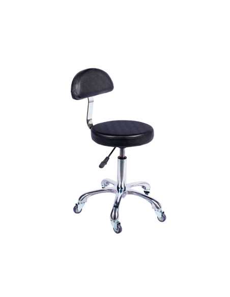 Taburete Con Respaldo Negro Rondo